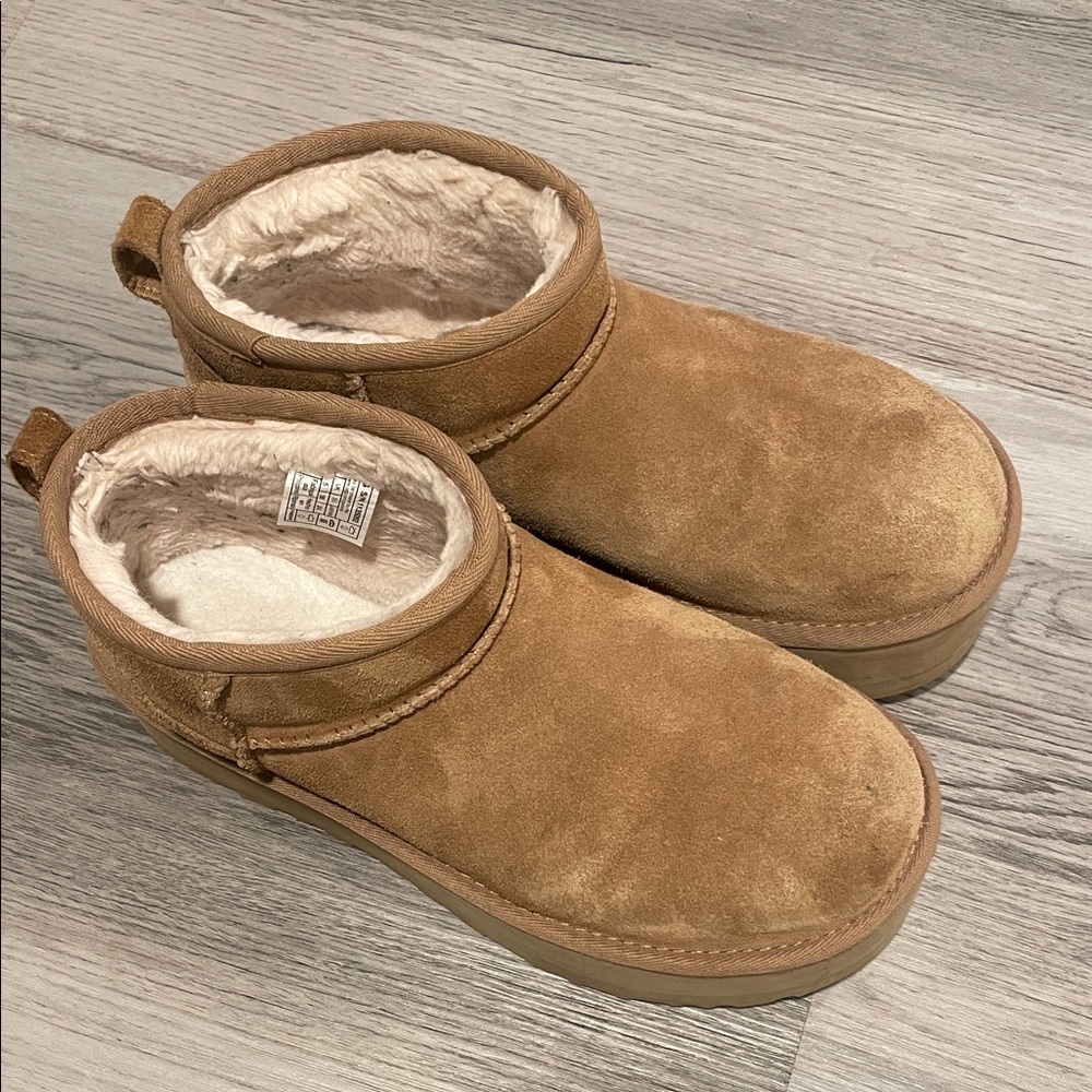 UGG Chestnut Suede Boots with Plush Lining